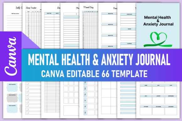 Download Mental Health &amp; Anxiety Journal Canva - Health Collection