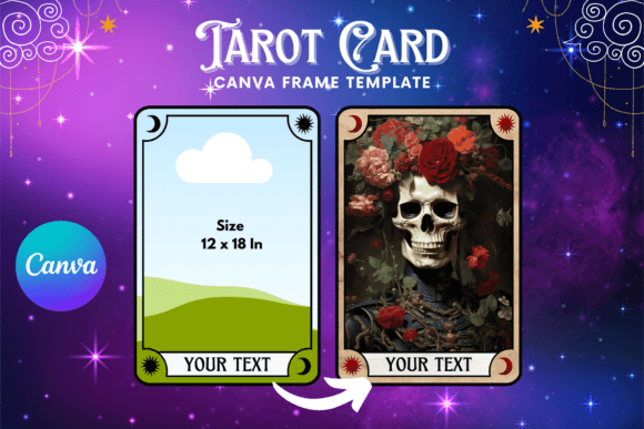 Download Tarot Card Canva Frame Editable Template - Tarot Collection