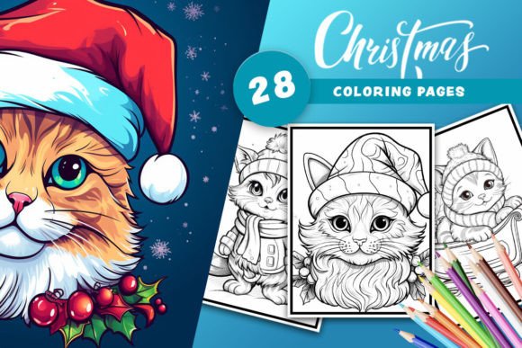 Download Christmas Cat Coloring Pages - Premium Resources