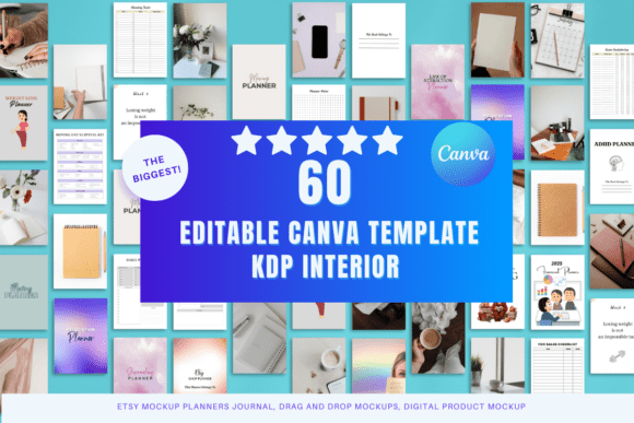 Download About 60 Editable Canva Templates KDP - Premium Bundle