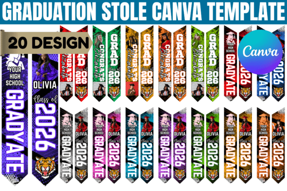 Download Graduation Stole Canva Editable Template - Editable template Collection