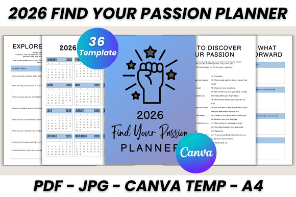 Download 2026 Find Your Passion Planner Canva - Premium Resources